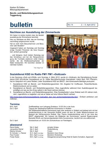 bulletin - Berufs- und Weiterbildungszentrum Toggenburg, Wattwil