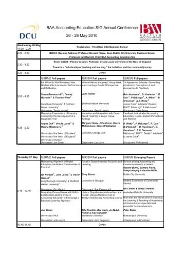 Final Conference Schedule - Dublin City University