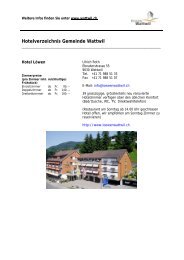 Hotelverzeichnis Gemeinde Wattwil