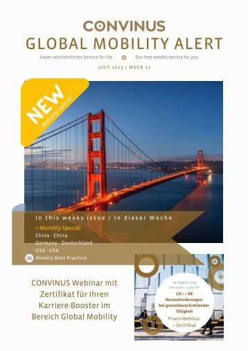 CONVINUS Global Mobility Alert - Week 27.2023