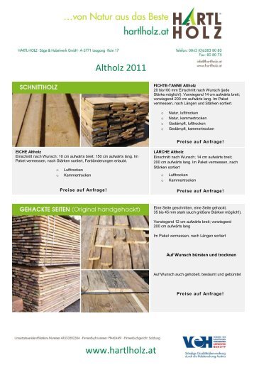 Altholz 2011 - Hartl Holz