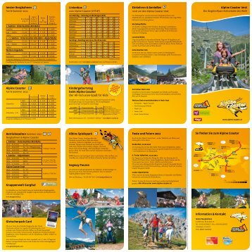 Alpine Coaster Imst Imster Bergbahnen Alpine Coaster Information ...