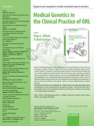 Medical Genetics in the Clinical Practice of ORL - Karger