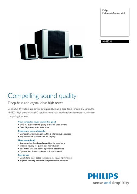 philips pc speakers 2.0