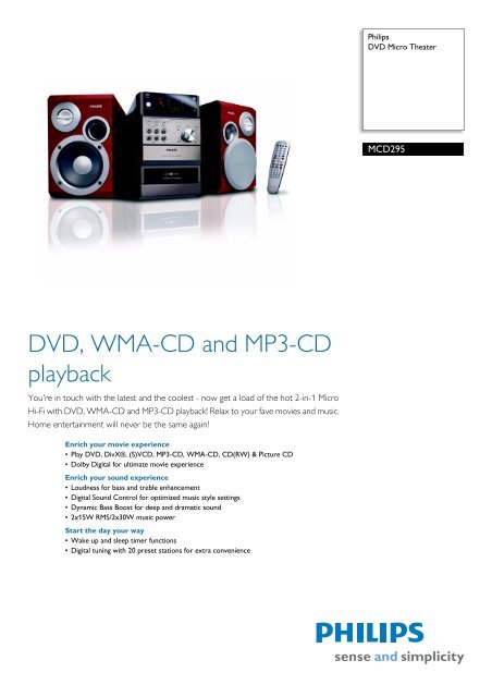 MCD295/12 Philips DVD Micro Theater