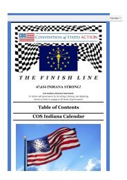 COS Indiana's The Finish Line Newsletter