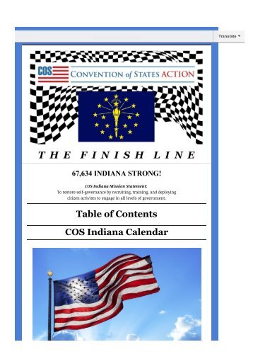 COS Indiana's The Finish Line Newsletter