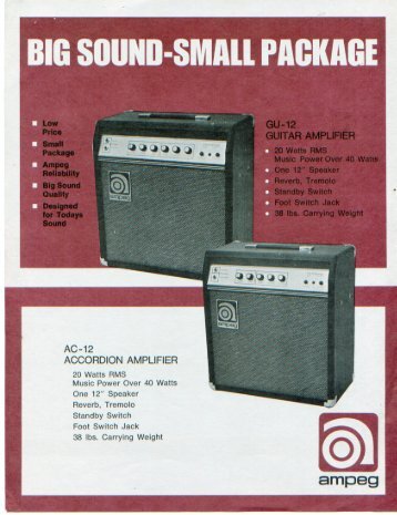 GU-12 GUITAR AMPLIFIER - The Unofficial Ampeg Page