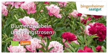 Blumenzwiebeln und Pfingstrosen aus ökologischem Anbau