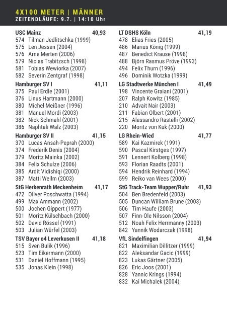 Das Programmheft zu den 123. Deutschen Leichtathletik-Meisterschaften