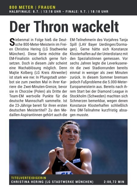 Das Programmheft zu den 123. Deutschen Leichtathletik-Meisterschaften