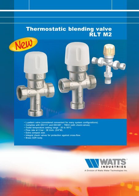 Thermostatic blending valve RLT M2 - Watts Industries