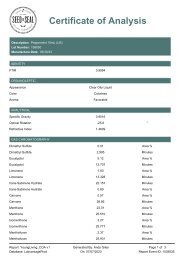 Peppermint Lot 158050 Finished Goods Testing