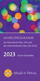 Musik-in-Petrus,  Juli - Dezember 2023