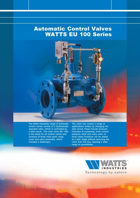 Automatic Control Valves WATTS EU 100 Series - Watts Industries