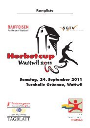 Samstag, 24. September 2011 Turnhalle Grüenau, Wattwil tsvwattwil ...