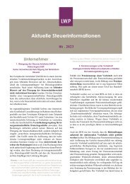 Aktuelle Steuerinformationen Juni 2023