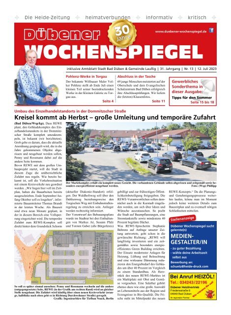 Dübener Wochenspiegel - Ausgabe 13 - Jahrgang 2023