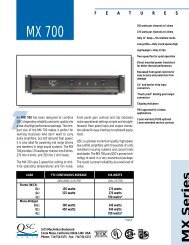 MX 700 Specifications - QSC Audio Products