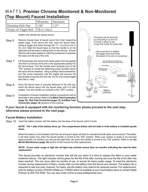 Watts Premier RO Pure RO-4 Manual - Fresh Water Systems