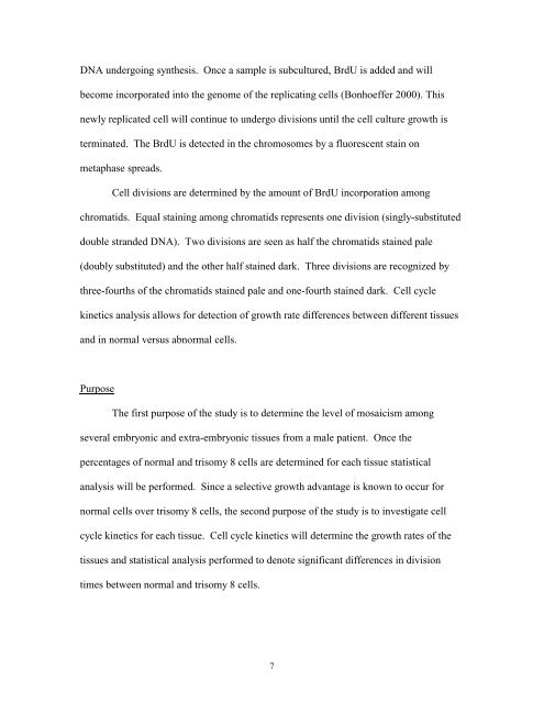 TRISOMY 8 MOSAICISM: CELL CYCLE KINETICS AND ...