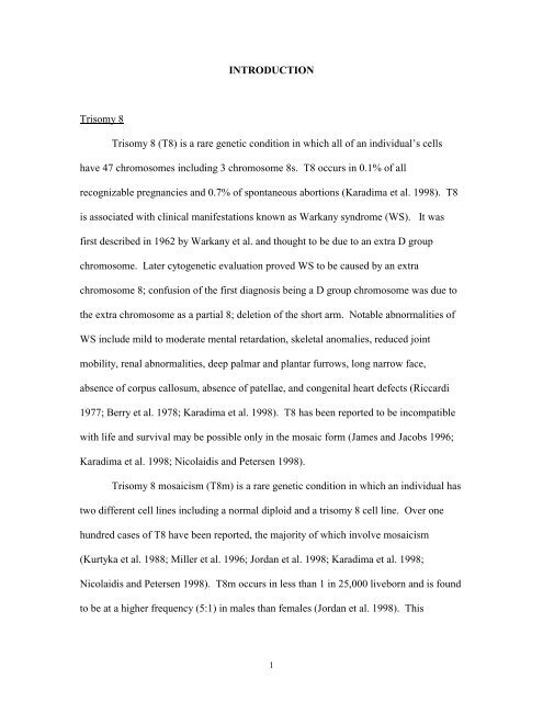 TRISOMY 8 MOSAICISM: CELL CYCLE KINETICS AND ...