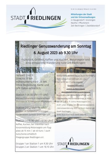 11.07.2023 Amtliches Mitteilungsblatt Riedlingen