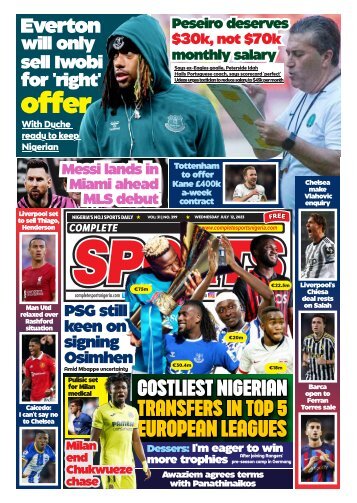 COMPLETE SPORTS - WEDNESDAY, JULY 12, 2023