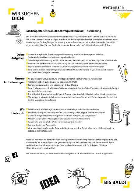 stellenanzeige azubi mediengestalter