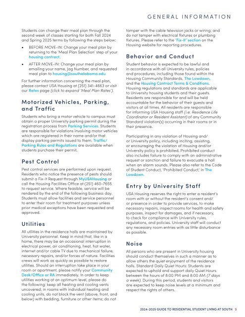 2023-2024 Guide to Residential Student Living