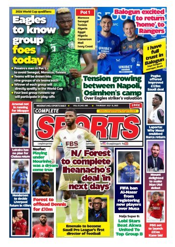 COMPLETE SPORTS - THUSDAY JULY 13, 2023