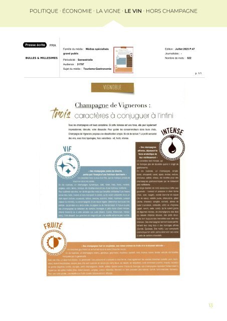 PANORAMA DE PRESSE - 12.07.23