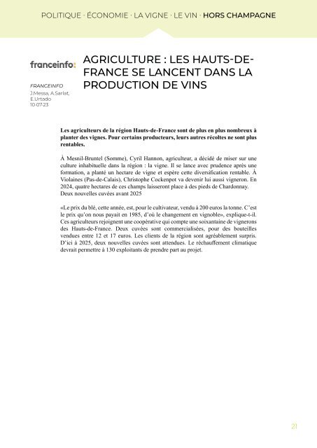 PANORAMA DE PRESSE - 12.07.23