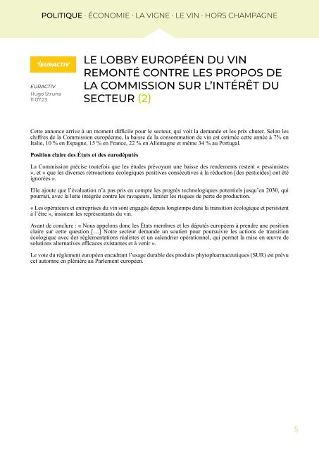 PANORAMA DE PRESSE - 12.07.23