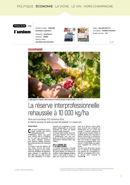 PANORAMA DE PRESSE - 12.07.23