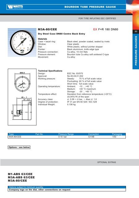 Product Catalogue - Pressure & Temperature ... - Watts Industries