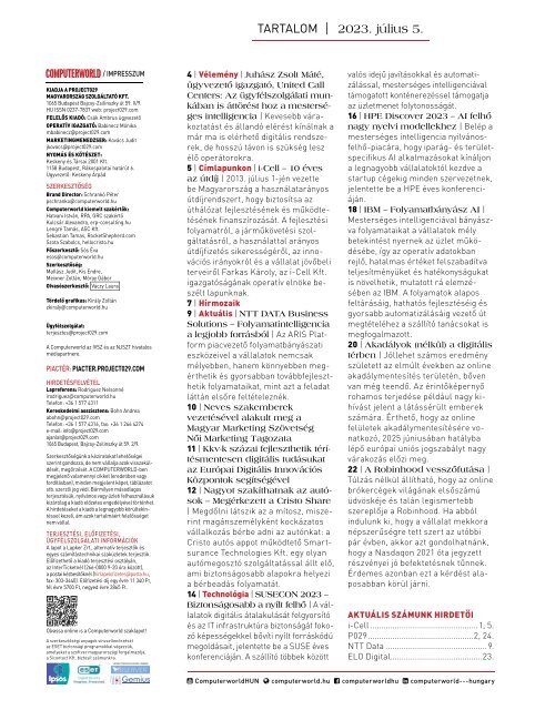 Computerworld magazin 2023.07.05. LIV. évfolyam 13. szám