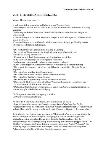 Vorteile der Marmorheizung.pdf - Natursteinhandel MARMI e GRANITI