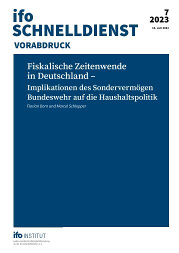 Fiskalische Zeitenwende (Debattenpapier ifo Institut)