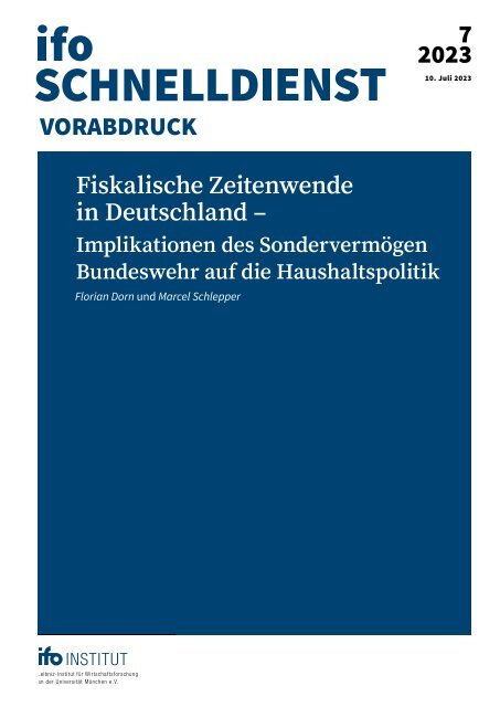 Fiskalische Zeitenwende (Debattenpapier ifo Institut)