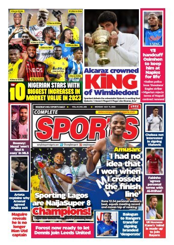 COMPLETE SPORTS - MONDAY JULY 17, 2023