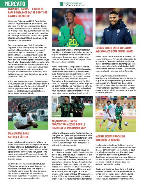 Journal wiwsport n241 - 17 juillet 2023