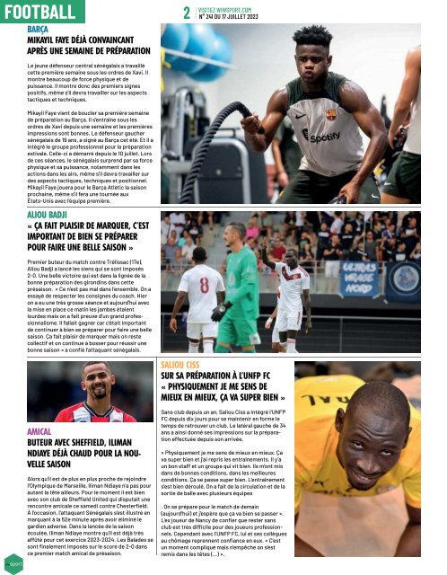 Journal wiwsport n241 - 17 juillet 2023