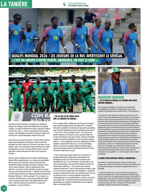 Journal wiwsport n241 - 17 juillet 2023