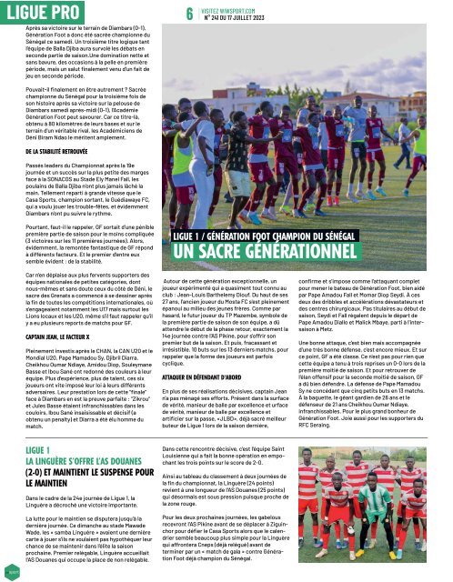 Journal wiwsport n241 - 17 juillet 2023