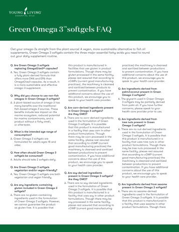 Title: Green Omega 3™ softgels FAQ