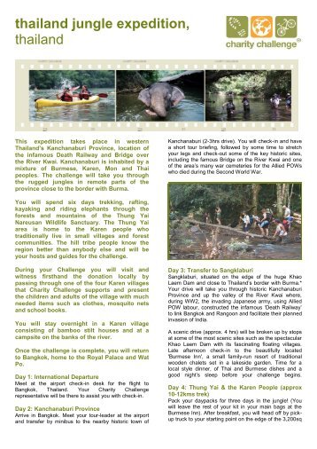 Thailand Jungle Expedition - Charity Challenge