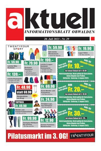 Aktuell Obwalden | KW 29 | 20. Juli 2023