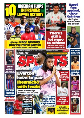 COMPLETE SPORTS - WEDNESDAY JULY 19, 2023