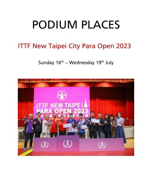 PODIUM PLACES